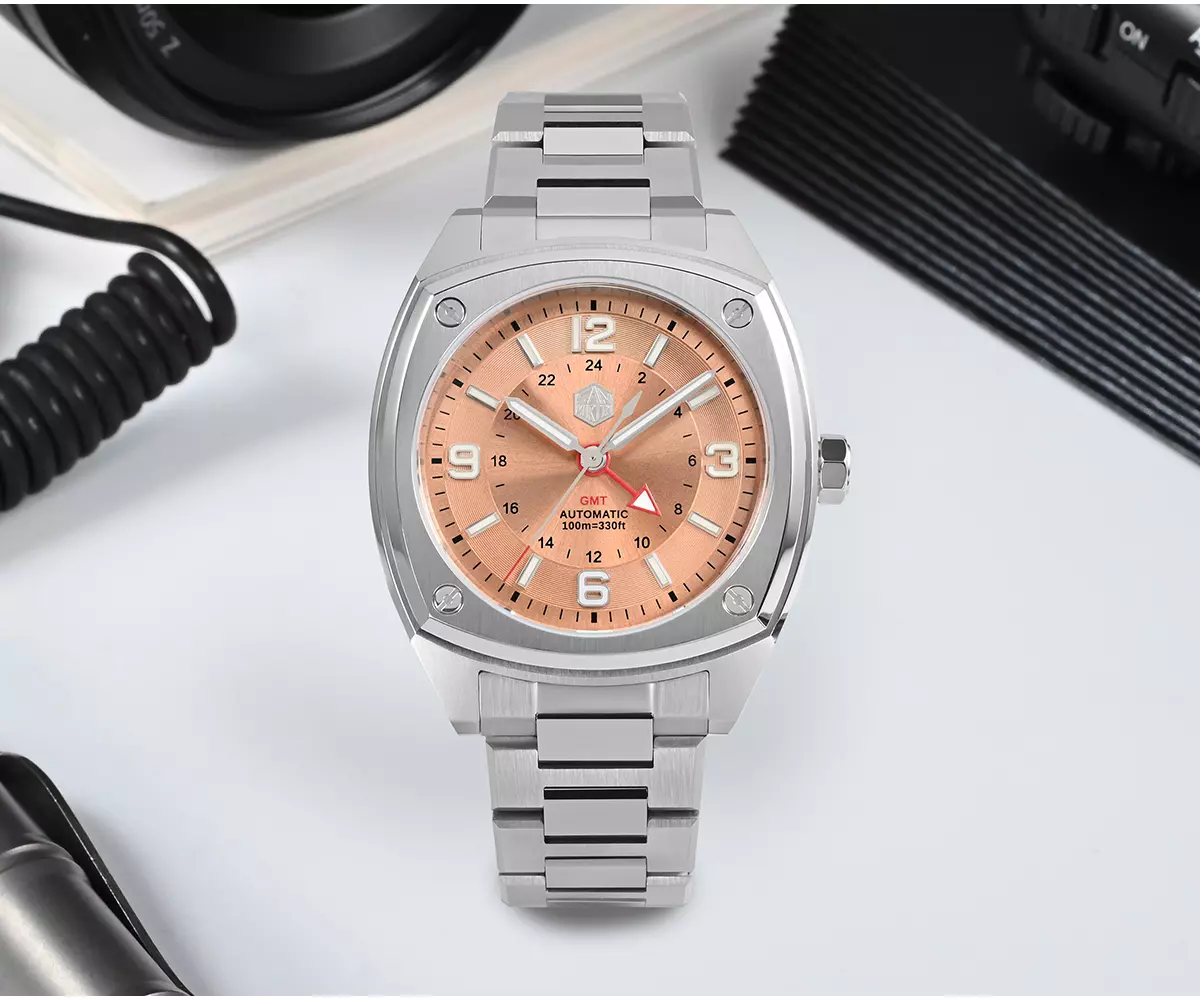 SAN MARTIN New GMT 39.5mm mechanical watch 100 meters waterproof 
