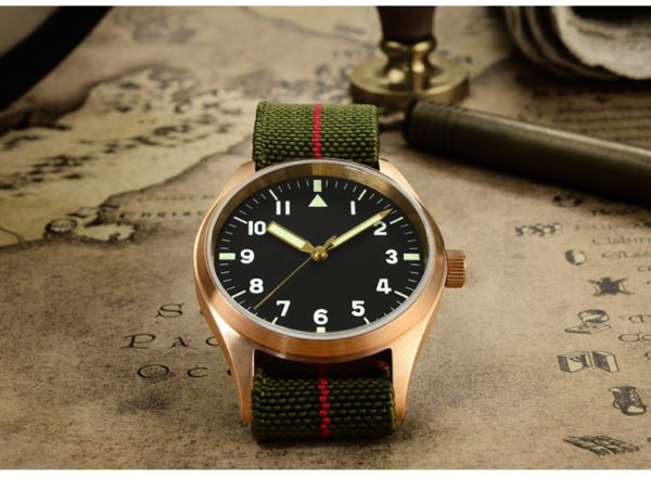Bronze Watch San Martin Pilot Watch Bronze Mechanical Military Watch SN030-Q2