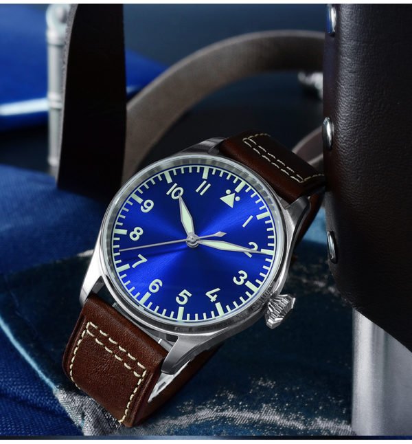 On Sale!!! San Martin Pilot Watch Mechanical Watch With See-Through Caseback SN060-G