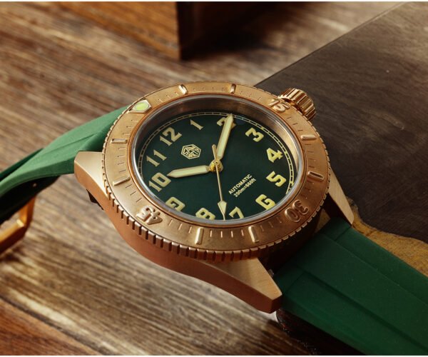Bronze Watch San Martin diving watch simple watch male bronze watch SN040-Q with hexagonal logo