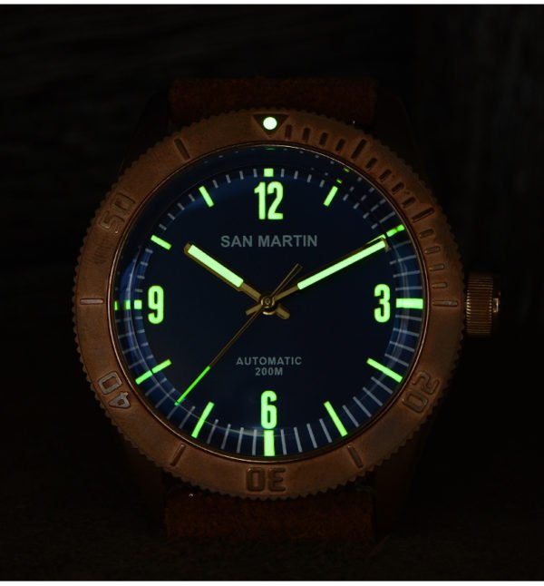 Bronze Watch San Martin Tin Bronze Diving Watch Automatic Mechanical Watch Retro Watch 200 Meter Waterproof SN042-Q