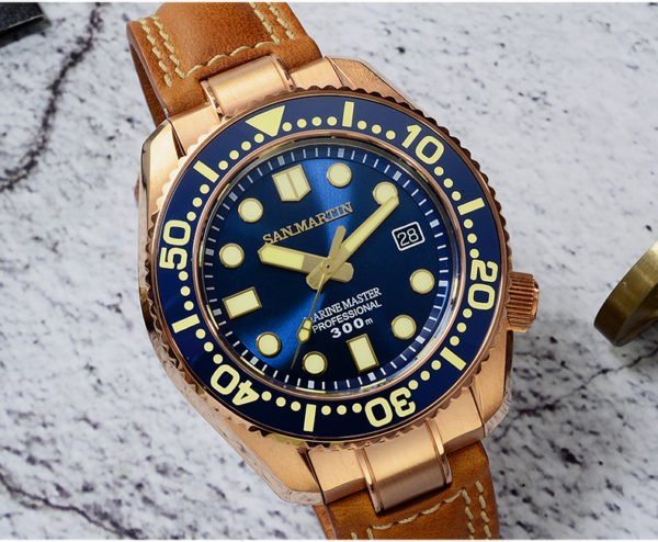 Bronze Watch San Martin bronze diving watch mechanical watch luminous 300 meters waterproof SN038-Q