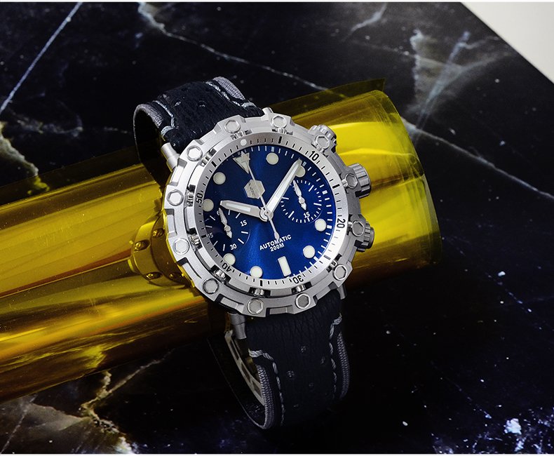 On Sale!!! SAN MARTIN self-designed limited edition mechanical diving custom chronograph titanium watch SN0025-JS