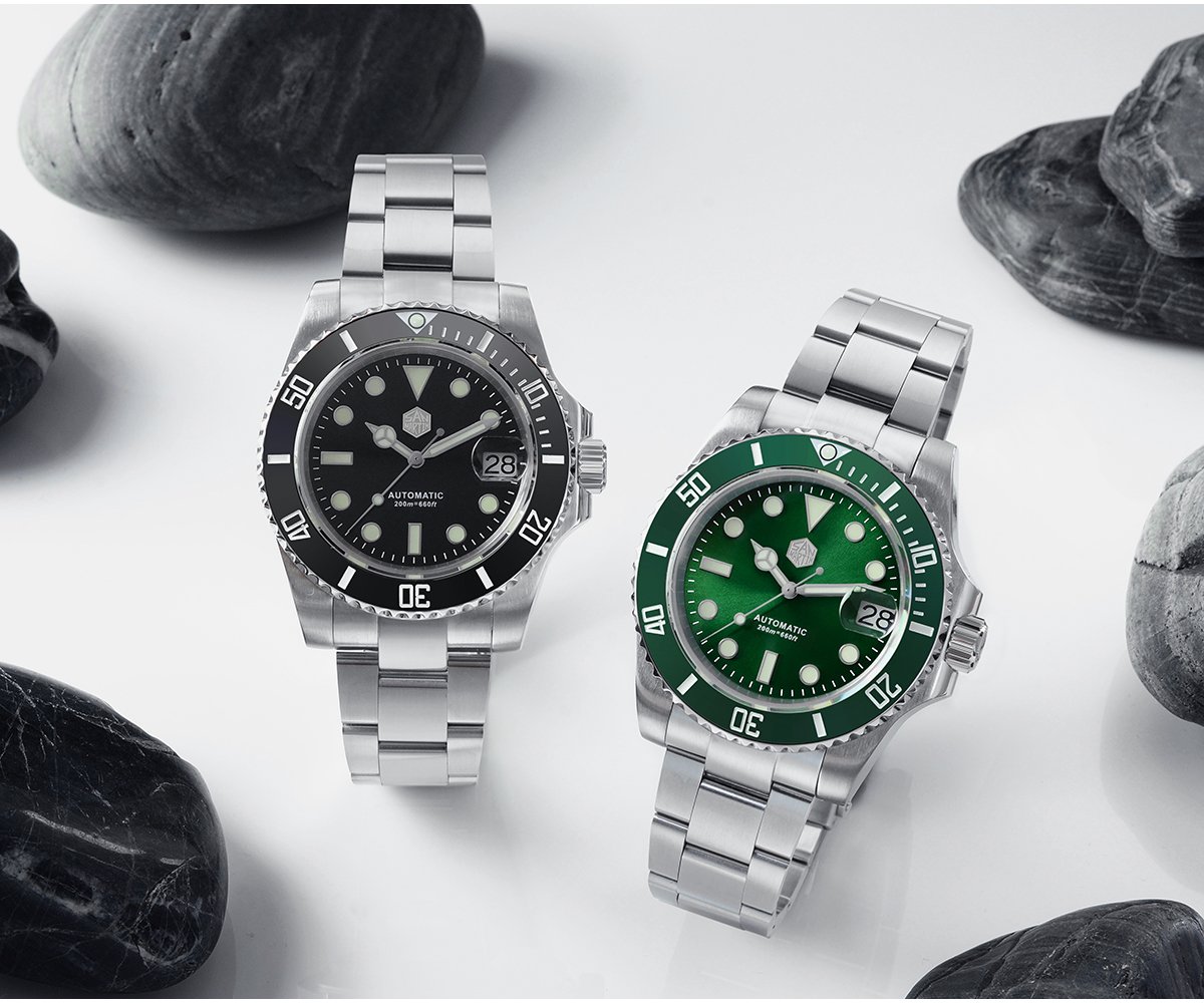 San Martin Diving Watch Automatic Watch new SN017-G with hexagonal logo  crown - San Martin Official Store