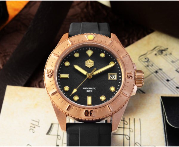 Bronze Watch San Martin diving watch simple watch man bronze mechanical watch SN040-Q2