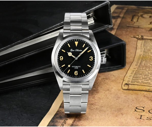 New Arrivals SAN MARTIN mechanical diving watch 100 meters waterproof explorer SN020-G with YN55A movement