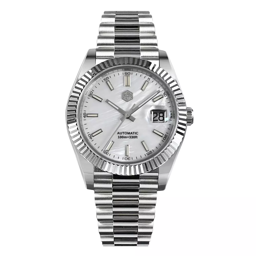 San Martin SN059-G-V2 White MOP Dial