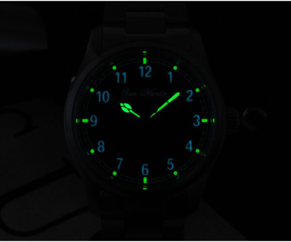 New Arrivals SAN MARTIN 37mm quartz military pilot watch 100 meters waterproof with RONDA 715 SN034-A-SY