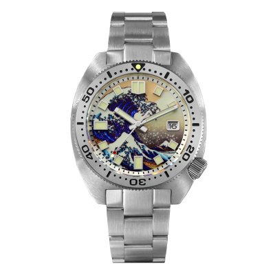 San Martin SN0068G The Great Wave off Kanagawa Luminous Dial(Single Date Window)