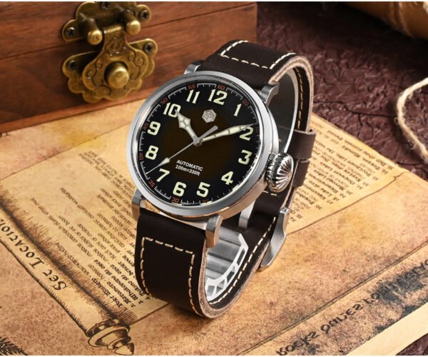 New Arrivals SAN MARTIN 40mm Pilot Watch Military Style Automatic Mechanical Watch with PT5000 and SW200 Movement SN095-G-X