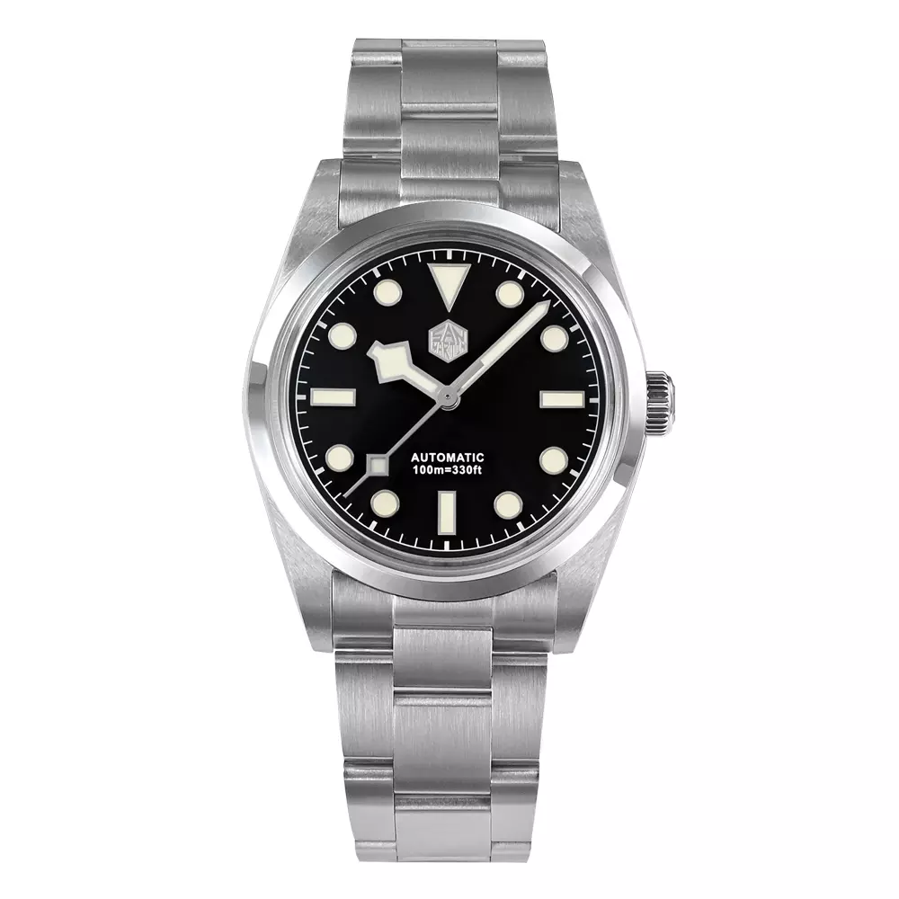 San Martin SN021-G-B2 with black dial, baton and dot markers and snowflake hands