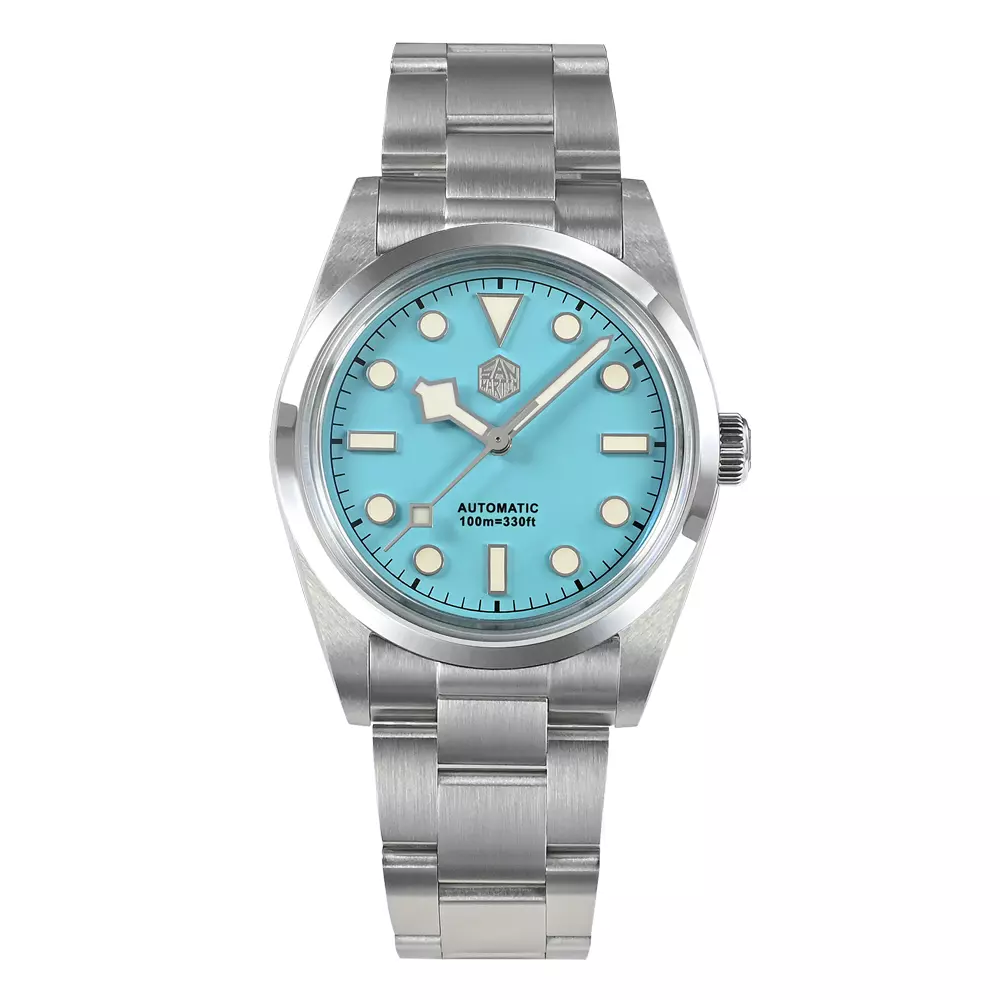 San Martin SN021-G-B2 with Tiffany blue dial and snowflake hands
