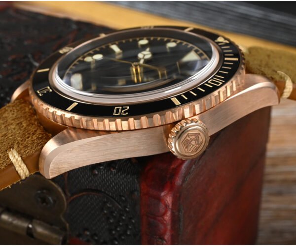 Bronze Watch SAN MARTIN mechanical diving watch 38mm bronze 200 meters waterproof with PT5000 and SW200 movement SN004-Q-B