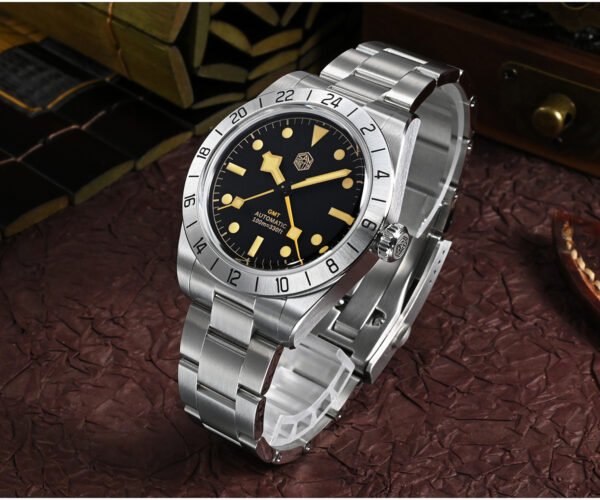 New Arrivals San Martin 39mm BB GMT Mechanical Watch 100M Water Resistant SN0054-G-GMT