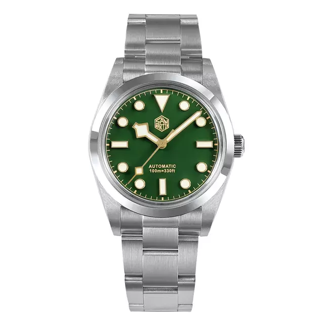 San Martin SN021-G-B3 with green enamel dial and snowflake hands