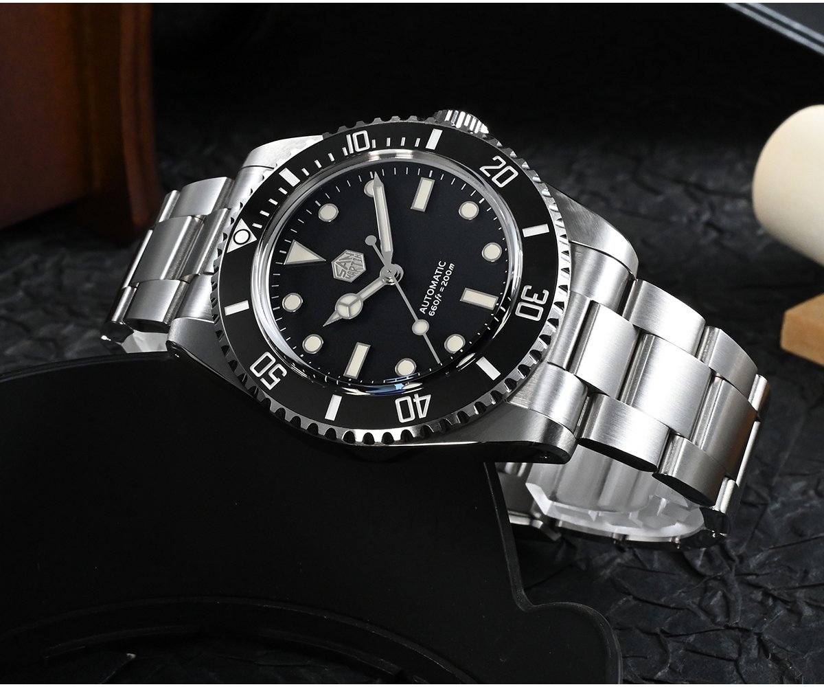 New Arrivals SAN MARTIN mechanical vintage diving watch 200 meters waterproof with YN55 movement SN006-G-B1