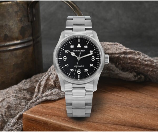 New Arrivals SAN MARTIN WATCHES 37mm mechanical military pilot watch 100 meters waterproof with Miyota 8215 SN034-G-B1