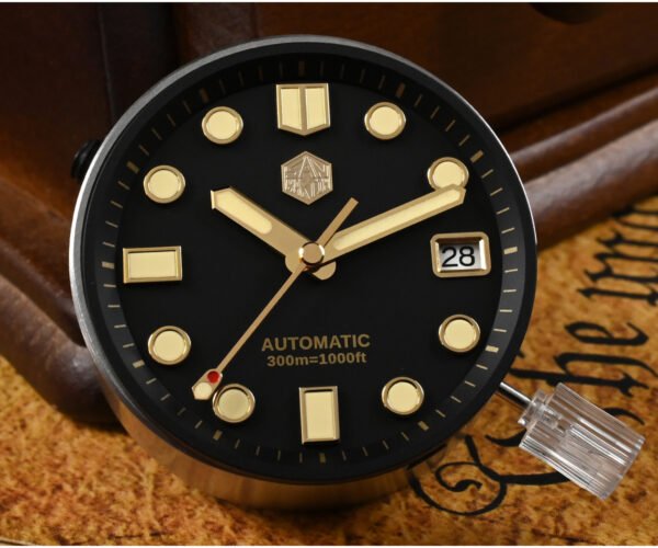 New Arrivals San Martin Watches New 44mm Vintage MM300 Men Diving Watch NH35 Gilt Dial Automatic Mechanical Sapphire Waterproof 300M SN087-G