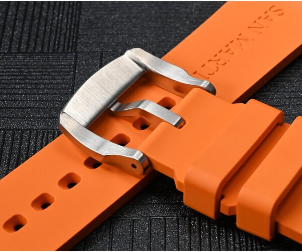 Accessories San Martin Fluorine Rubber Strap 20mm Curved End Links Watch Parts High Quality Waterproof Watch Band For BB58 SN008-G Series and BB GMT SN054-G models SF0008
