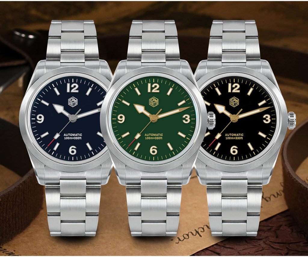 Montre Automatique San Martin SN007-G V4 - Mouvement NH35 - Cadran Noir 41mm - Homme - Neuf Sans étiquette