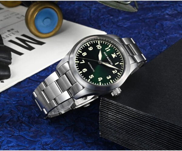 SN030 San Martin new 39mm stainless steel Pilot Watch Luminous Military Watch with NH35 Movement SN030-G-A3