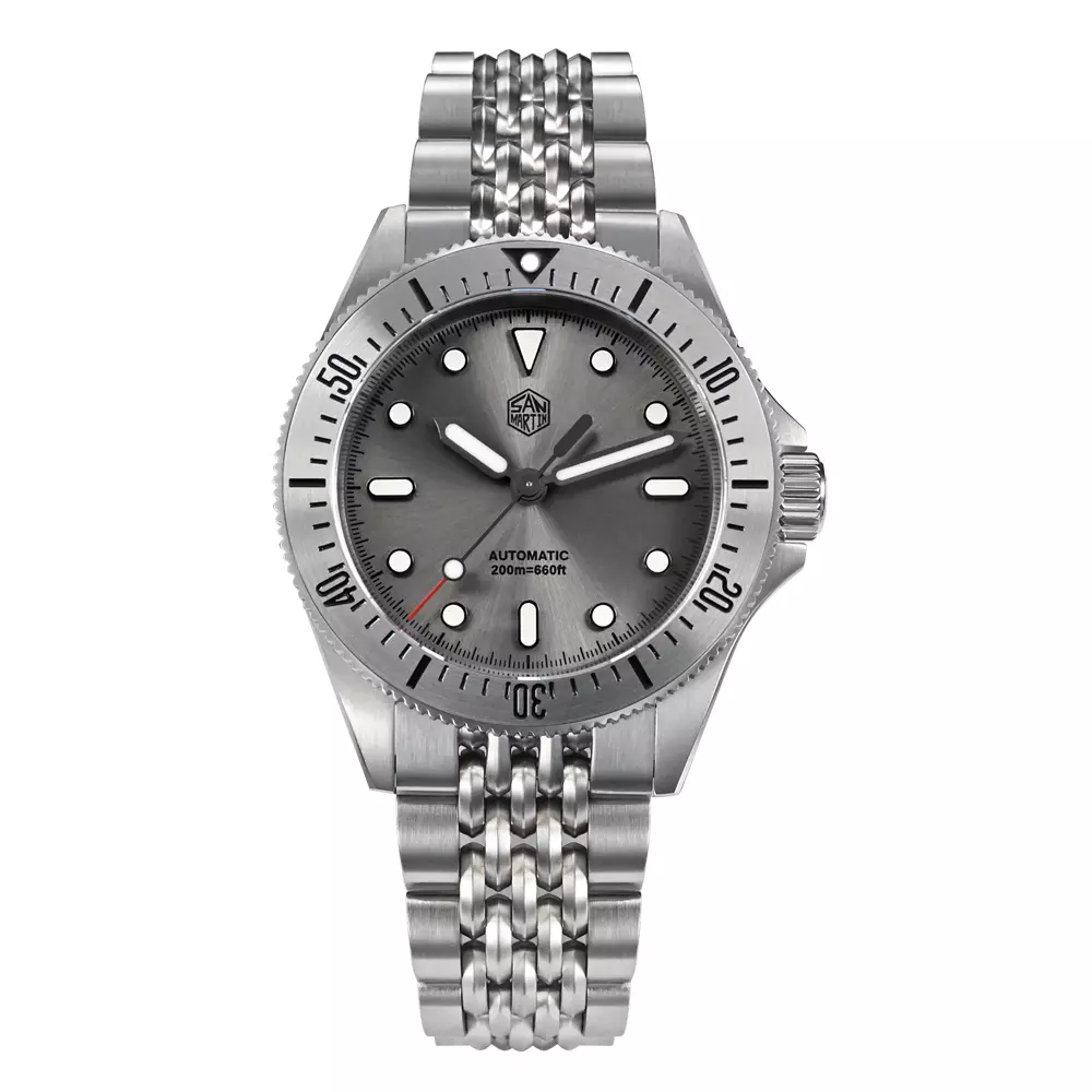 San Martin SN0044-G-B Sunburst Enamel Silver