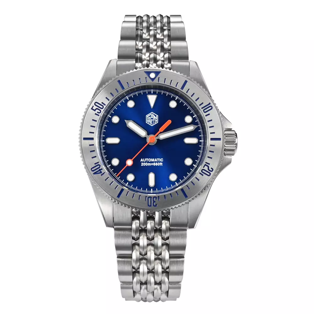 San Martin SN0044-G-B Sunburst Enamel Blue
