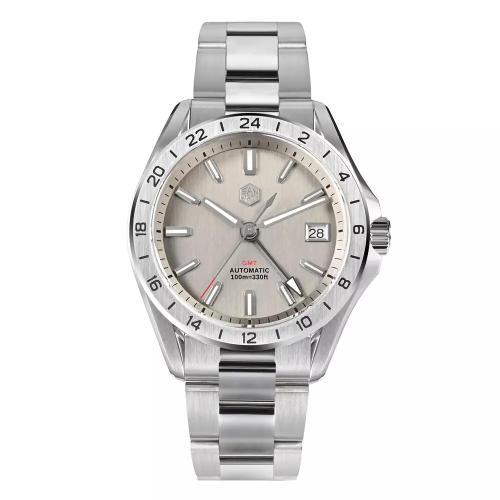 San Martin SN0129-G-GMT Silver Gray Dial