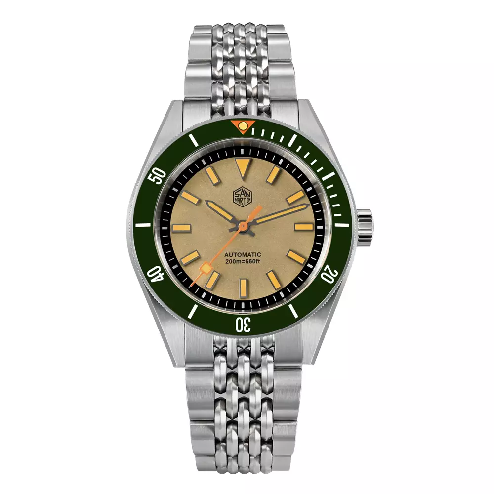 San Martin SN0115-G Brown with green bezel insert