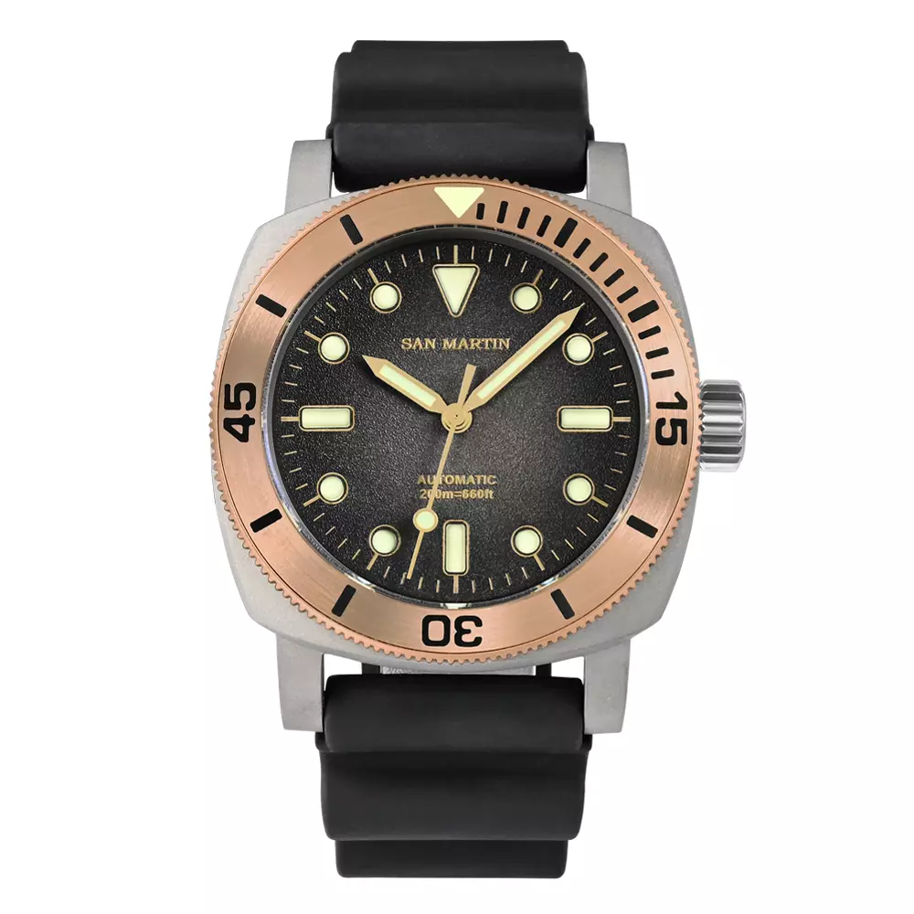 San Martin SN0125-T Sandwich Black Dial With Printed Text Logo