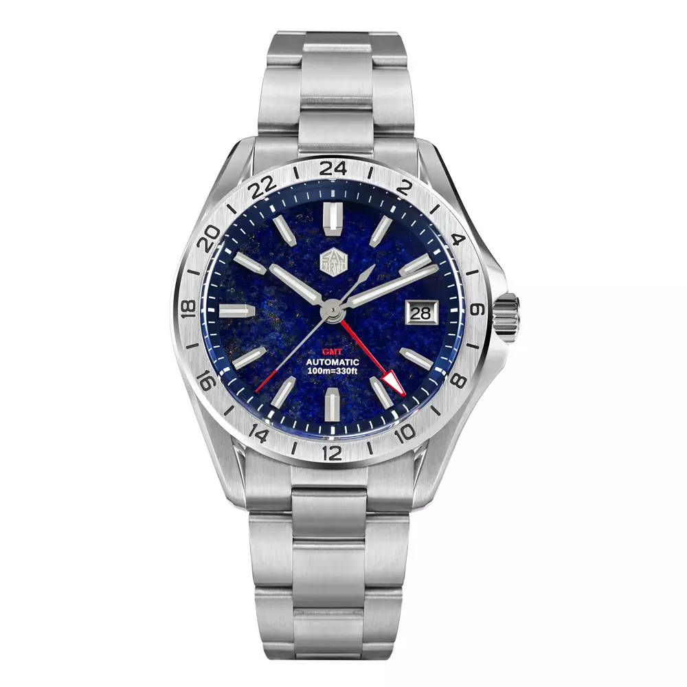 San Martin SN0129-G-B Blue Aventurine Dial