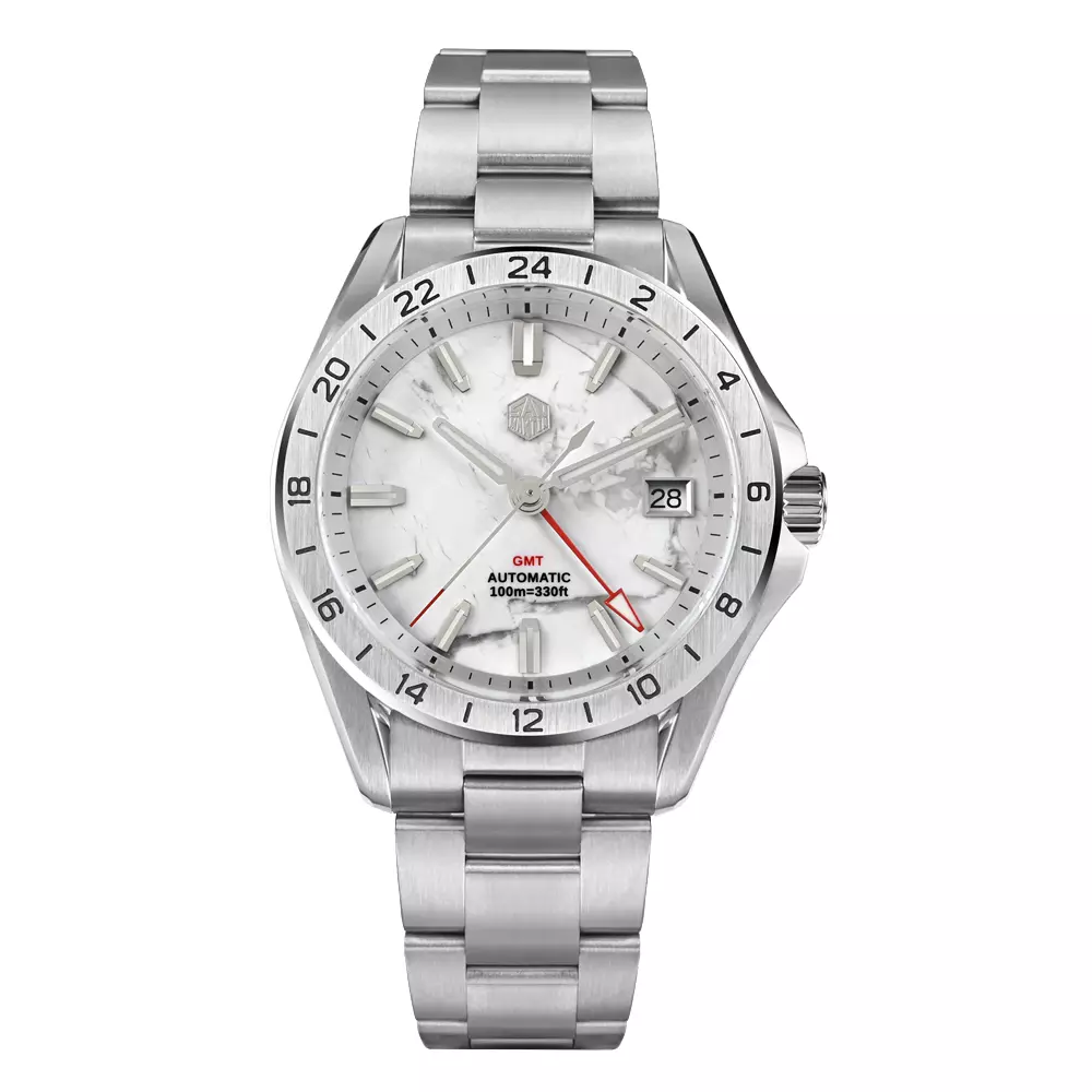 San Martin SN0129-G-B White Marble Dial