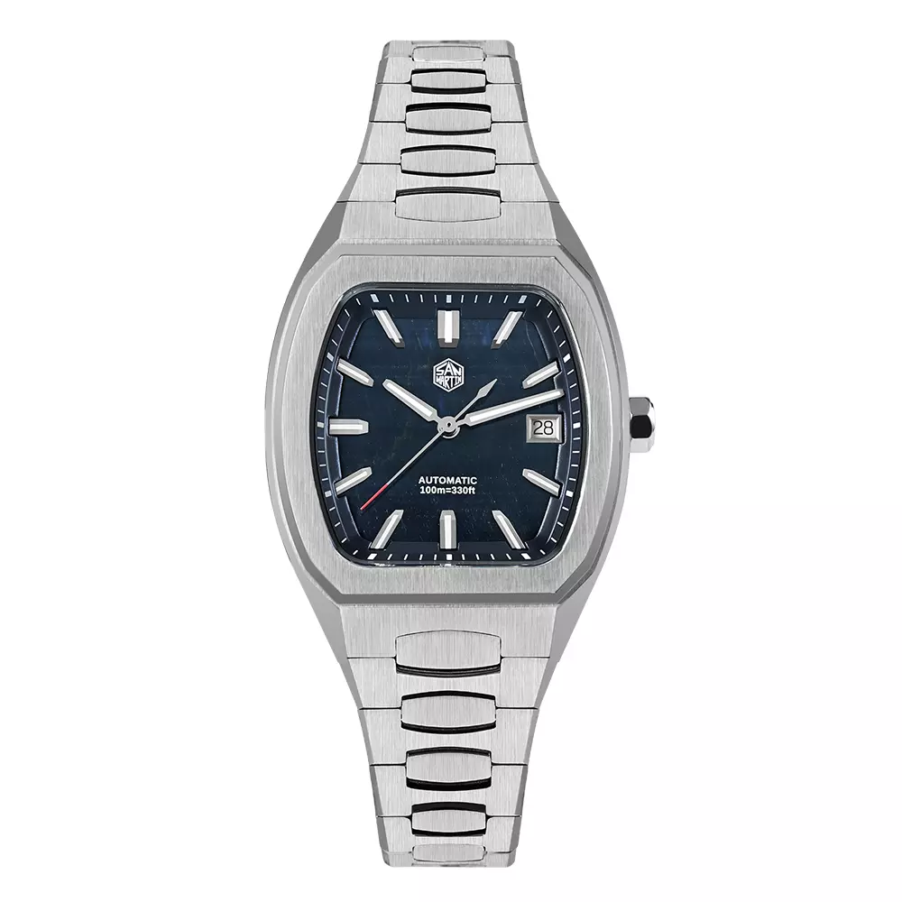 San Martin SN0145-G Blue Hawkeye Stone Dial