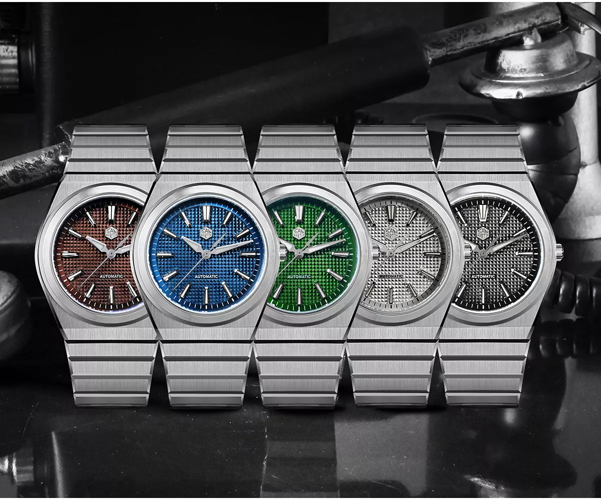 San Martin Watches New SN0152-G 39mm Original Design Dive Watch Automatic Mechanical Miyota 90S5 Waterproof 100m waffle texture dial BGW-X1 Luminous